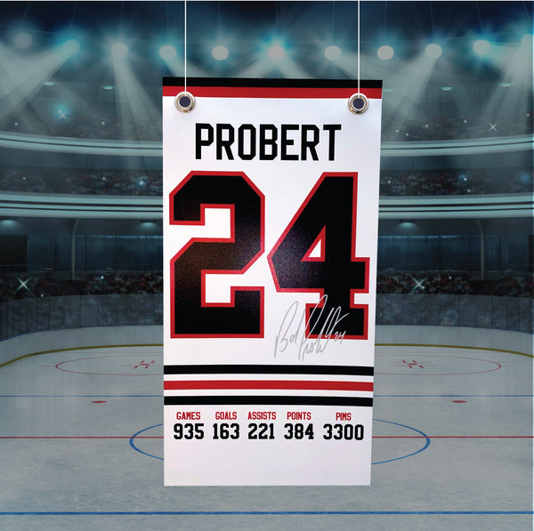Bob Probert - Hawks Home White