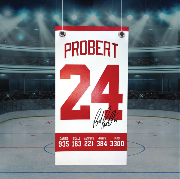 Bob Probert Wings Home White – Retire My Number